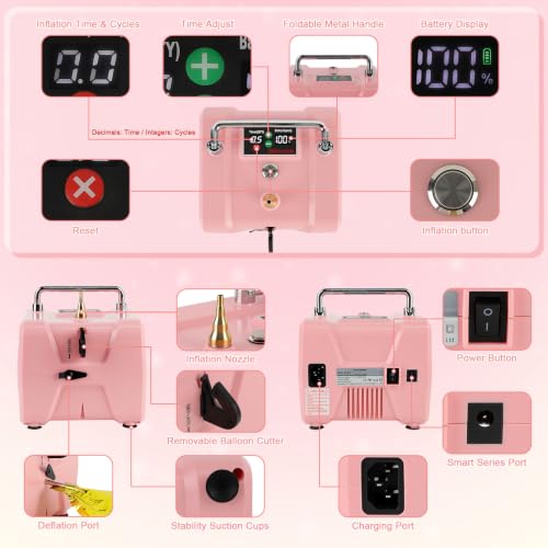 Image of IDAODAN Electric Balloon Pump, Portable Electric Balloon Blower Machine Inflator Air Pump for Party Decorations