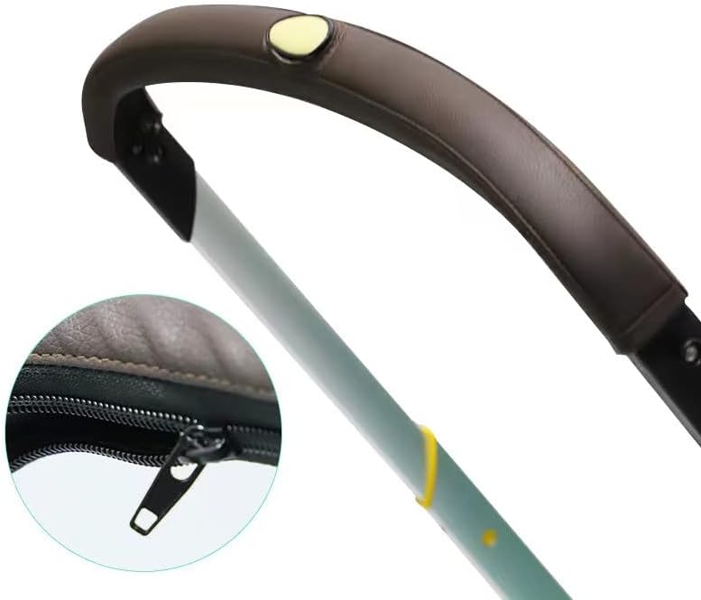 Miniatura 5 de Funda de piel sintética con cremallera extraíble para manillar, compatible con asientos de automóvil y cochecitos Doona (marrón)