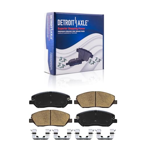 Image of Detroit Axle - Brake Pads for 2017-2018 Hyundai Santa Fe 2019 Santa Fe XL, Front and Rear Ceramic Brake Pads with Hardware Replacement