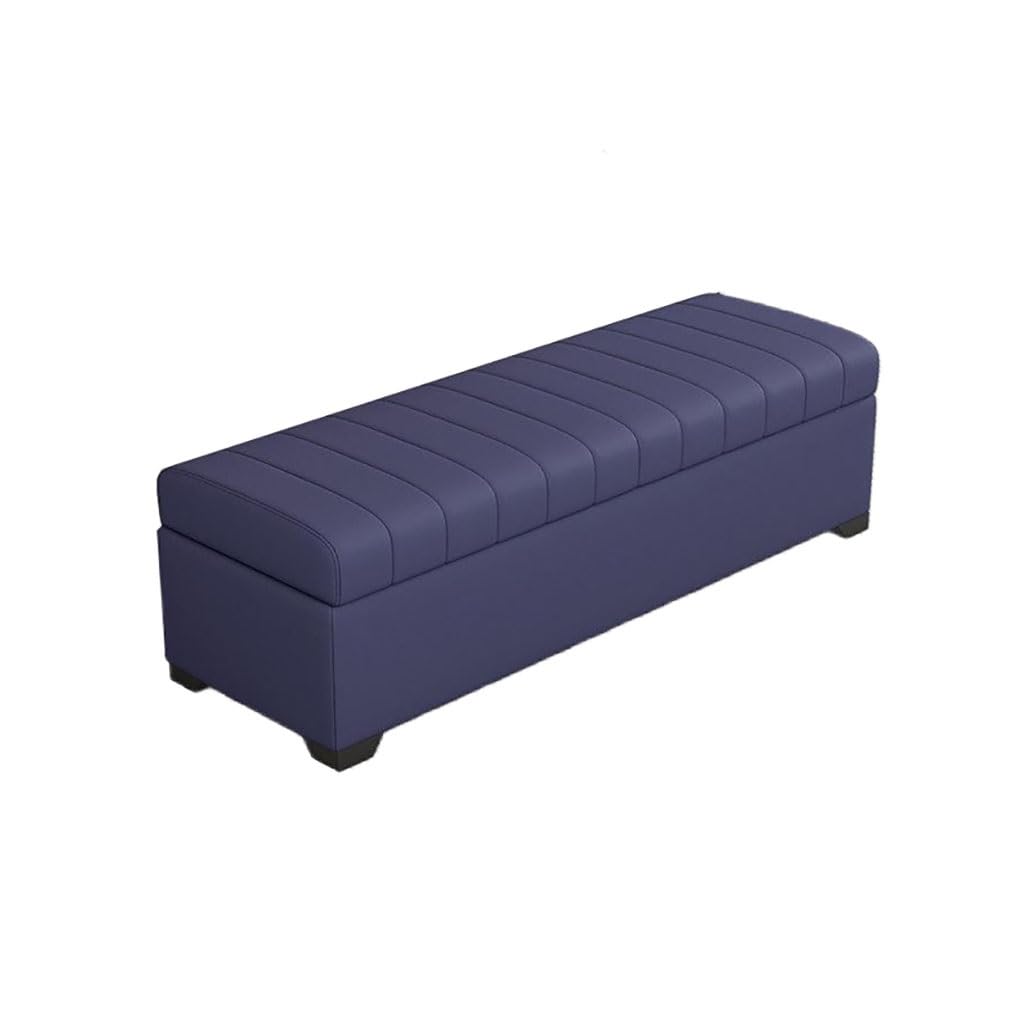SXZenSpace Storage Benches End Of Bed Bench Large Upholstered Ottoman With Shoe Cabinet For Bedroom Entryway Closet(Blue,100x40x40cm)