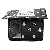 Katzenhaus Außengehäuse – 15.75 Inches Outdoor Katzenunterkunft | Wasserdichtes Tierhaus Schutz – Oxford Aluminium Isolierung für Wärme Komfort und sicheren Rückzugsort im Winter auf Terrasse Balkon G