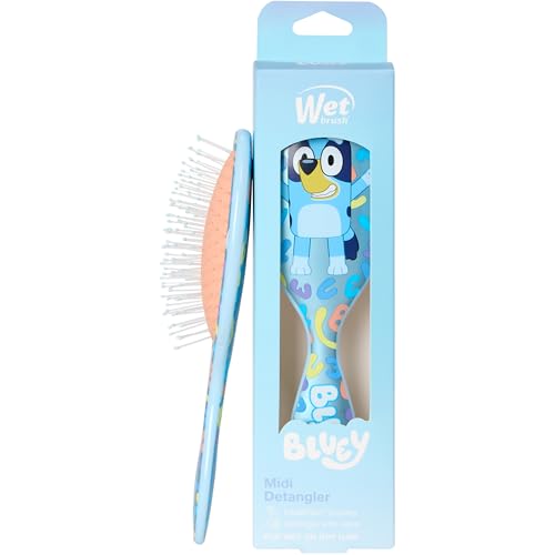 Wet Brush Bluey Kids Midi Hair Brush Smaller Size For Little Hands Soft Bristles Detangle Knots With Ease Ergonomic Handle For All Hair Types Limited Edition Orange