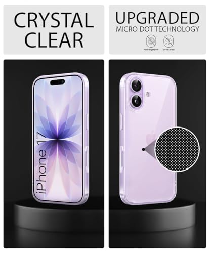 Image of WOW IMAGINE Transparent Back Cover Case for iPhone 17 2025 | Raised Bumps for Full Device & Camera Protection Shockproof TPU Silicone Back Case Mobile Cover - Transparent