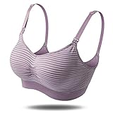 reggiseno per allattamento per donna, motivo a strisce intimo per donne incinte reggiseno per allattamento per allattamento al seno in maternit?viola l)