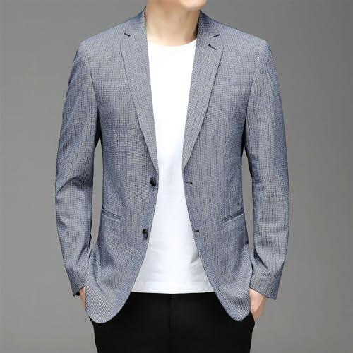 Men's Fall Business Casual Plaid Suit Jacket Korean Slim Fit2