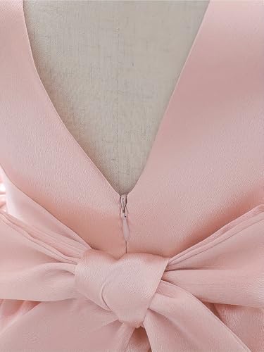 Image of Frock for Kids Girls with Big Bow and Fluffy Net Layer, Stylish Western Dress for Birthday, Wedding and Special Occasions for Girls 1 to 7 Years