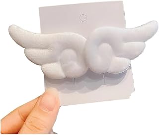 Horquilla de felpa con alas de ángel para niños y niñas, accesorios para el pelo, pasadores, tocado, tocado, adornos para el pelo (ángel blanco, un par)