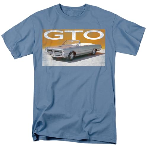 T-shirt Pontiac GTO Popfunk vintage bleu mixte haut de gamme en coton