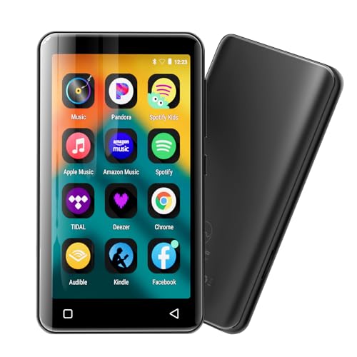 innioasis 80Go Lecteur MP3 avec Bluetooth et WiFi, Lecteur de Musique Mp3 et Mp4 ave Spotify,Spotify Kids, Tidal, Deezer, Lecteur Vidéo à écran Tactile 4 Pouces 1080P（Noir）