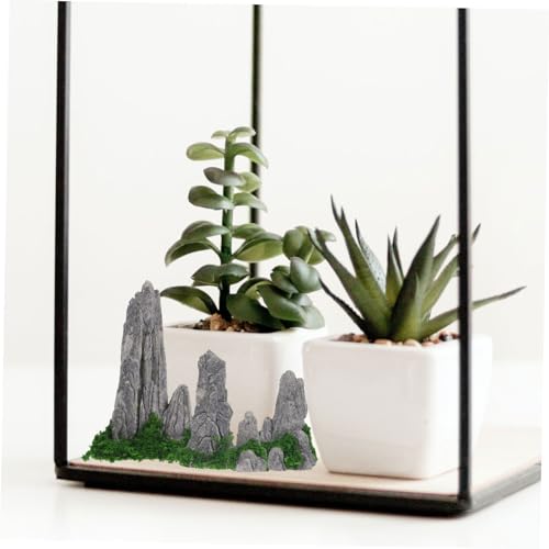 CAXUSD 8 x Fairy Garden Rock Garden Sculpture Figure Terrarium Mountain Statue Zen Decoration Micro Landscape Rock Bonsai Mountain Figure Zen Mini - Image 4