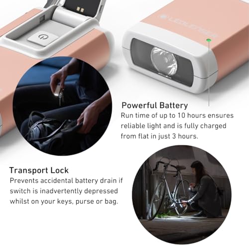 Ledlenser K6R Torcia Portachiavi, 400 Lumen, Ricaricabile, Con Interfaccia USB-A, Con Luce Rossa, Oro - 4