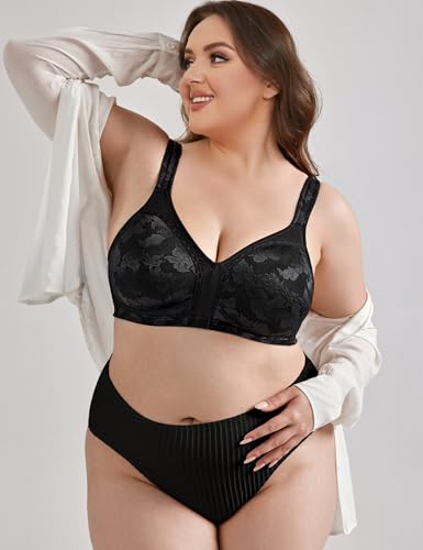 Image of Wingslove Women's Minimizer Bras Full Coverage Wirefree Comfort Plus Size Bra Large Bust Non Padded
