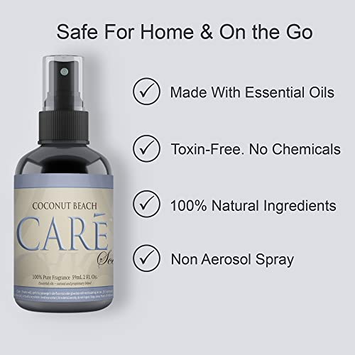 Care Coconut Beach Car Spray - 2 Oz Luxury Car Perfume With Long-Lasting Fragrance To Freshen Up Your Car Interiors - Car Air Fresheners For Vehicle (2 Pack) #TOP3