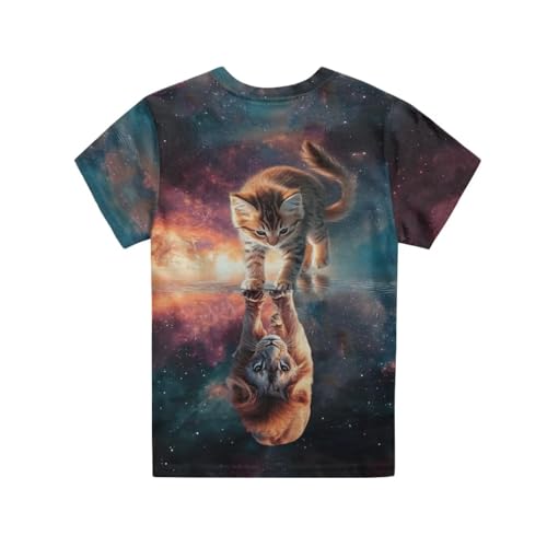 Image of WELLFLYHOM Kids Tshirts Girls Boys Short Sleeve Crewneck Tees Shirts Casual Sport Pullover Tops Size 3-16 Years
