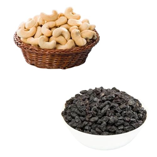 Image of RAJTILAK Dry Fruits Combo Pack of 2 | Whole Cashews Nuts & Premium Black Raisins | Kaju & Kali Kishmish | Nuts & Dry Fruits | Healthy & Tasty | Pack of 2x10g Each