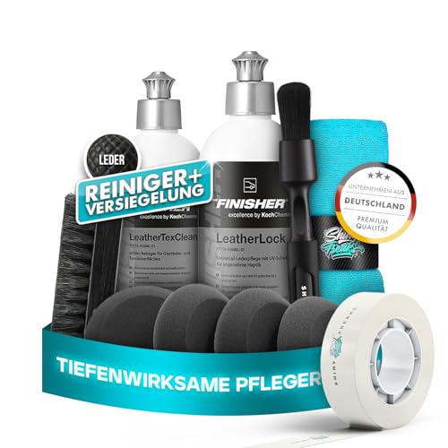 THE FINISHER by Koch Chemie Leather Lock (500ml) Lederpflege Autositze + LeatherTexClean Lederreiniger (500ml) - Lederpflegemittel Set, Schutz vor Rissbildung für alle Lederarten | 10-teilig