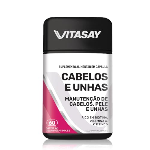 Vitamina Cabelos e Unhas com Biotina Vitasay com 60 Cápsulas
