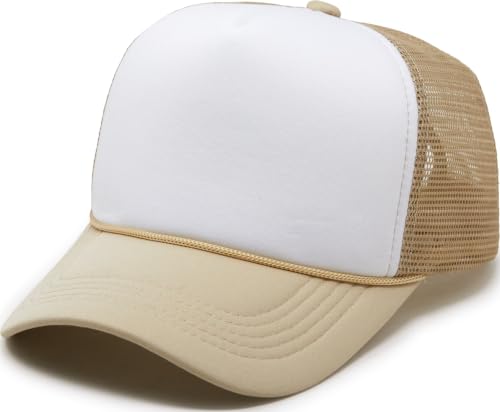 Image of Funky Junque Blank Mesh Foam Lightweight Snapback Trucker Hat | Lightweight Foam Trucker Hat with Breathable Mesh Back, Golf Beach and Street Style, Trendy Trucker Hats for Men
