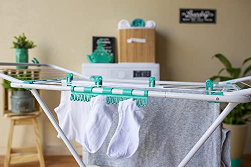 VARAL DE CHÃO BARI – AÇO – BRANCO – COM ABAS, Secalux