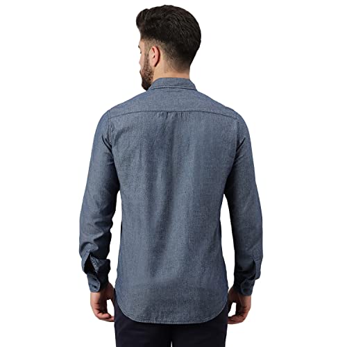 Image of Woodland Men Cotton Solid Regular Fit Long Sleeves Shirts