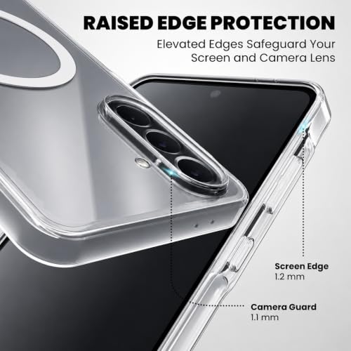 Image of DIZORO Crystal Clear Magnetic Compatible with Samsung A37 Back Cover case with Anti-Yellow (Compatible with Magsafe) Anti-Scratch | Shockproof Transparent Cover