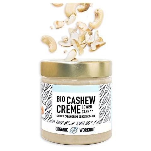 ORGANIC CASHEW BUTTER with vanilla flavor | vegan | lower carb | no added sugar | with erythritol | White chocolate | Organic Workout Cover