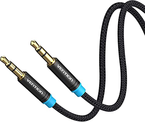 VENTION 3.5mm AUX Cord, AUX Cable for Headphones, Phone, Car Stereo, iPhone, iPad, HTC, LG (16FT/5M, 3.5mm to 3.5mm, Black)