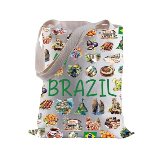 Bolsa de compras de Brasil, regalo de viaje para amantes de la comida de Brasil, regalo para amantes de la comida de Brasil, bolsa de hombro para amantes del deporte de Brasil, Brasil, 35cm ( 13.78