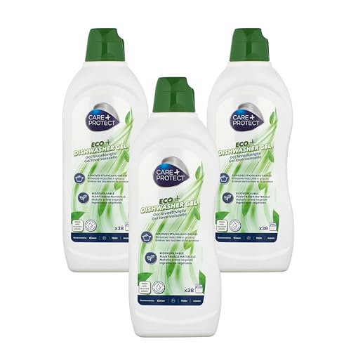 C+P Pack 3 uds ECO+ Gel Lavavajillas, combina 4 funciones en una : Desengrasante, Abrillantador, Sal, Neutralizador de Olores, Hipoalergénico. Es activo en Ciclos Cortos, 650ml (38 Lavados)