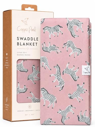 Image of Copper Pearl Swaddle Blankets for Newborns | Soft Stretchy Receiving Blankets for Boys and Girls | Large 46 x 46 Inch Baby Blankets | Lightweight and Breathable Swaddles | Zella