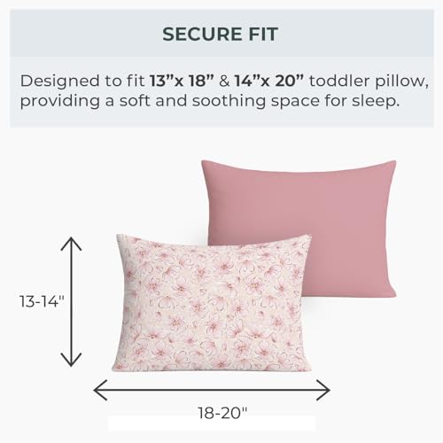 Image of Pobibaby - 2 Pack Premium Toddler Pillowcase - Ultra Soft Jersey Knit - Crib Pillow, Kids Pillow, Travel Pillow Case Cover (Blossom)