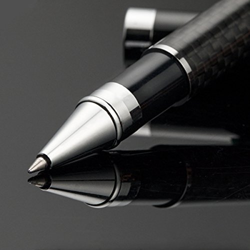 Business Ballpoint Pens Writing Set - Carbon Fiber Gel Pens Business Retractable Ballpoint Pen Smooth Writing Black Ink For Personal Signature, Office, Calligraphy, Executive Business Use-Pack Of 2 #TOP5