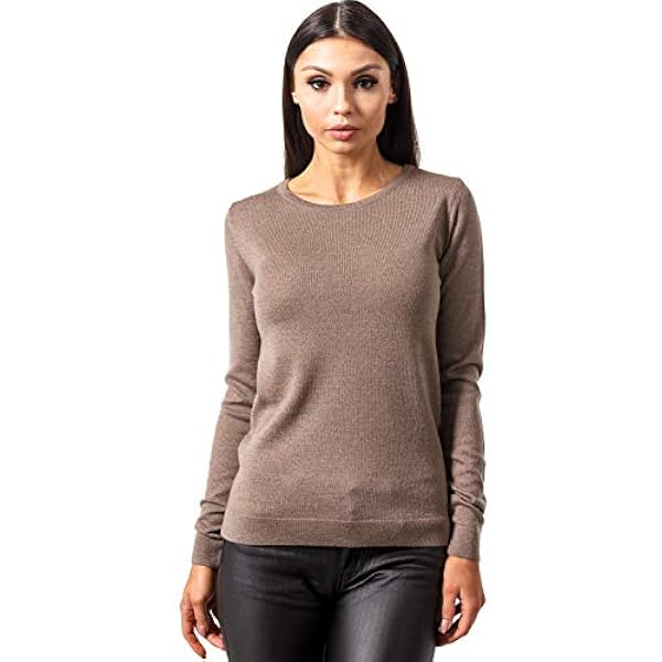 KNITTONS 100% Merinowollen Trui Met ronde hals Voor Dames