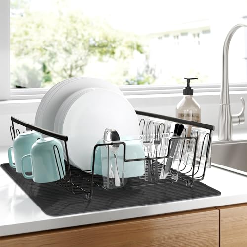 Stove Top Cover for Electric Stove - Silicone Stove Mat for Glass Top, Glass Cooktop Protector, XL Dish Drying Mats For Kitchen,Oven Covers for Electric Stove (Black,30 x 21)