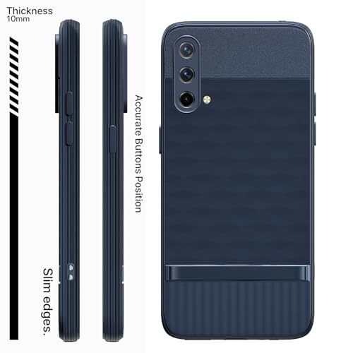 Image of Pikkme Back Cover for Oneplus Nord CE 5G Camera Protection 3D Hexa Cube Design Silicone Protective Bumper Case (Blue)
