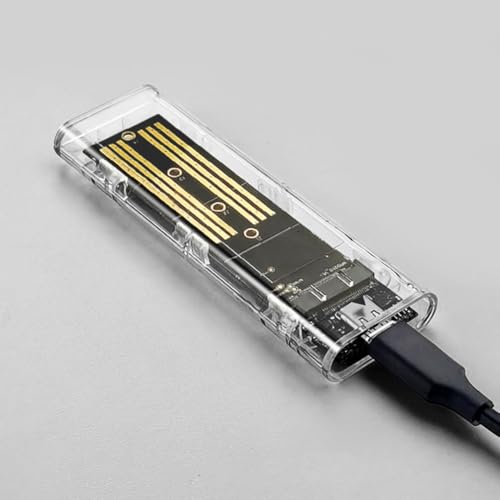 Caja externa para SSD M.2 NGFF/NVME con diseño transparente miniatura 3