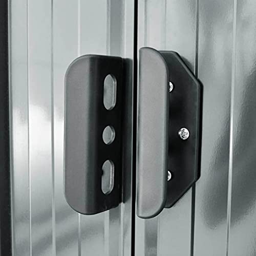 FAMIROSA Garden Storage Shed Double Sliding Doors Outdoor Tood Shed Patio Lawn Care Equipment Pool Supplies Organizer Storage Cabinet Backyard Garden Shed Tool Sheds Grey 80.3X 52x 73.2inch