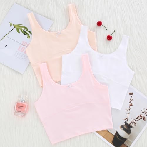 Image of Training Bras for Girls Tank Tops Built in Bra for 7-14 Years