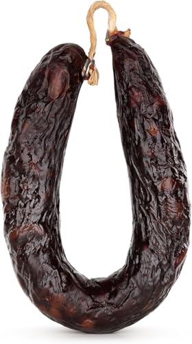Chorizo Preto Serrano Serra da Estrela 200 g – Morcilla- Paquete de 2 – Salchicha ahumada gourmet portuguesa – Embutido serrano tradicional envasado al vacío