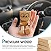 Ypoyney Shaking Wooden Man, Shaking Feet Wooden Doll Figurine Car Ornament with 12 PCS Magnetic Changeable Expressions, Funny Wood Car Dashboard Decoration for Most Cars Dashboard