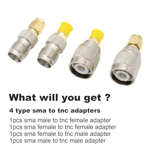 Kit Adaptadores RF Coaxial SMA a TNC, 4 unidades miniatura 4
