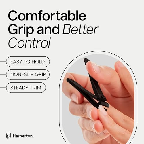 Image of Nail Clippers for Thick Nails - 2 Pack Heavy Duty Toenail & Fingernail Clippers for Men Precision Stainless Steel Cutter Set with Travel Case (Black)