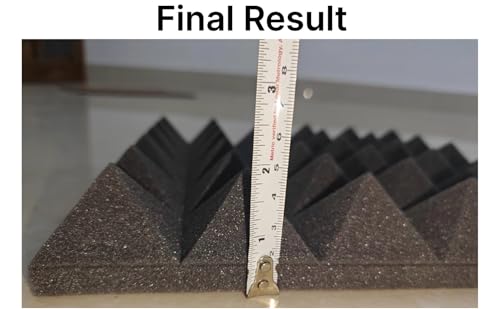 Image of YGM Acoustic Foams 6x3 Sheet Pyramid Acoustical Soundproofing Padding absorbption Studio Sound | Control Echo & Reverb - 2 Inches | Charcoal Black (38 Density, Set of 2)