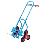 KATSU Stair Climbing Trolley Foldable Hand Truck Cart 200kg 440lbs Load Capacity Heavy Duty Steel with 6-Wheels and Height Adjustable Telescopic Handle, for Cargo Parcel Warehouse Delivery