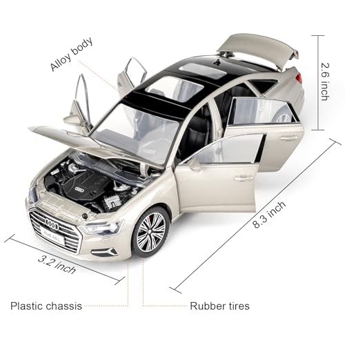 Modelo de Auto Audi A6L 1/24 BDTCTK Diecast miniatura 2