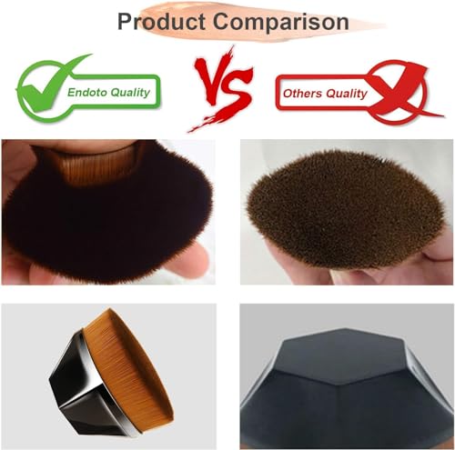 Pincel Kabuki Profissional para Maquiagem, Base Líquida ou Cremosa, Alta Densidade, Formato Hexagona