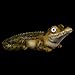 Alligator Planter Pot with Solar Eyes | Garden Patio Statue Decor - Yard Figurines | Outdoor Decorations for Deck and Pond | Weather Resistant LED | Cute Present | Auto On/Off - (Green)