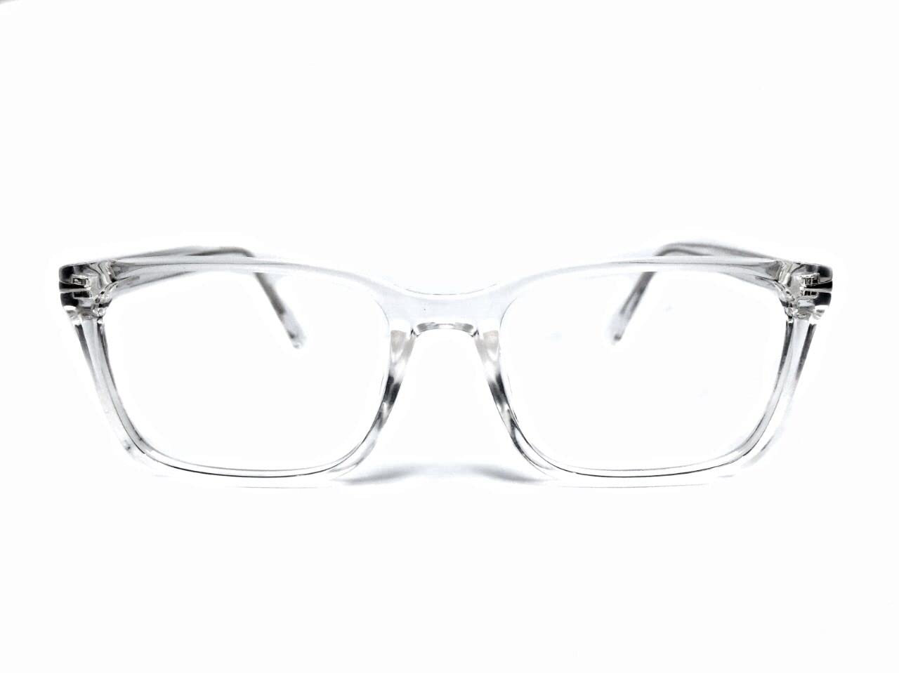 Square Blue Cut Glasses for Eye Protection | Zero Power, Anti Glare & Blue Light Filter Glasses -UV Protection Specs -TR90 Frames & CR39 Blue Cut Lenses (Transparent Crystal)