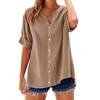 Ofertas Flash del Dia Hoy de 1 Euro Camisetas Manga Corta Tunica Mujer Blusas Elegantes para Boda Basicas Verano Señora Blusa Gasa Larga Algodon Camiseta Negra Cuello Barco Blanco Blanca