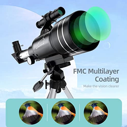 Telescope For Kids & Adults, 70Mm Aperture Refractor Telescopes For Astronomy Beginners, Portable Travel Telescope With Phone Adapter & Remote, Astronomy Gifts For Kids #TOP2